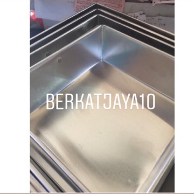  Loyang  Kue Kotak  bahan Alumunium tinggi 7 cm Shopee 