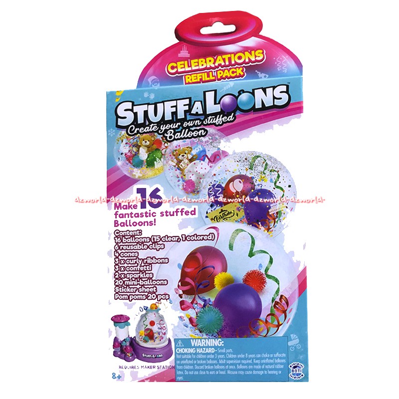 Stuffaloons 16pcs Create Your Own Stuffed Ballon Happy Birthday Hiasan Balon Pesta Ultah Ulang Tahun