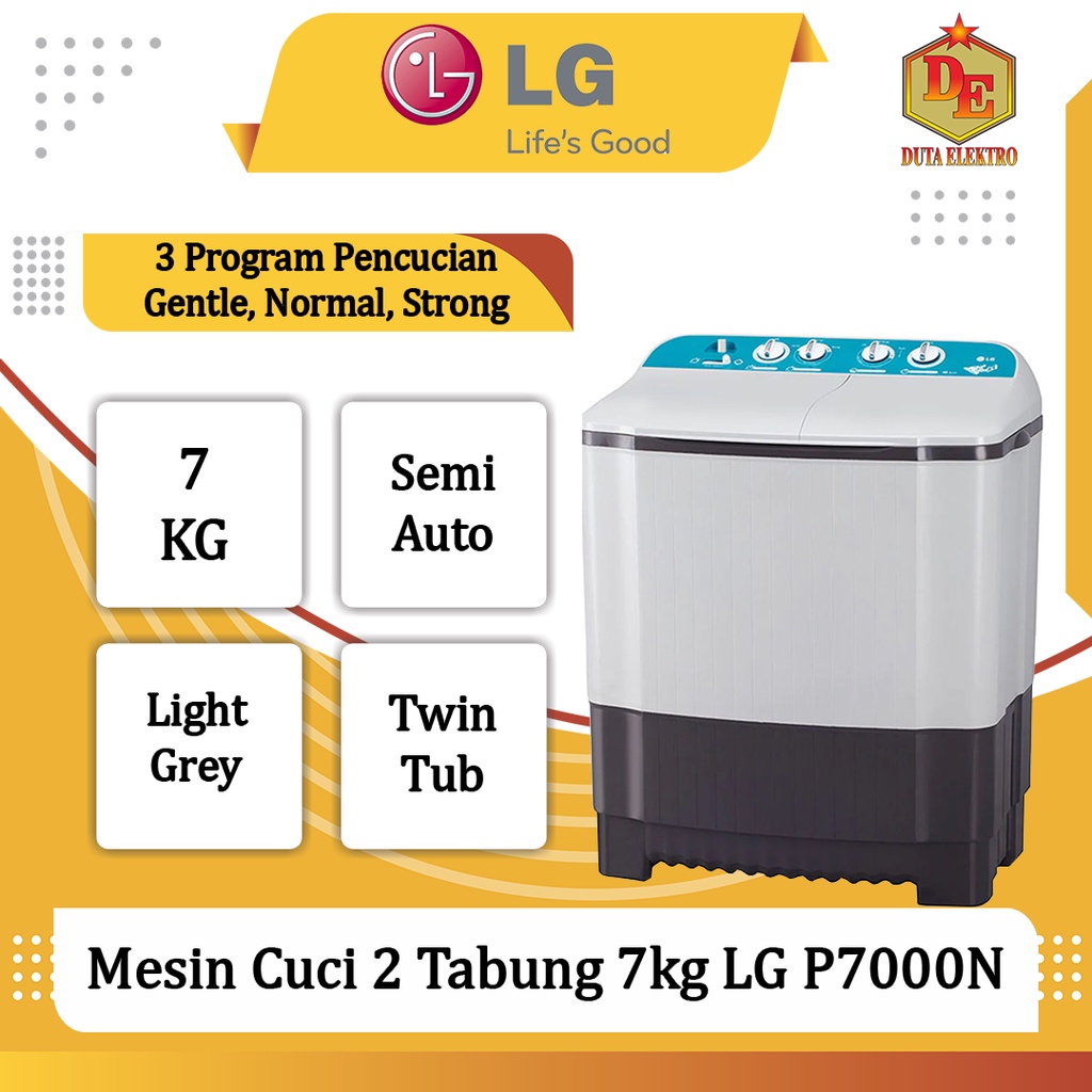 Mesin Cuci 2 Tabung 7kg LG P 7000 N
