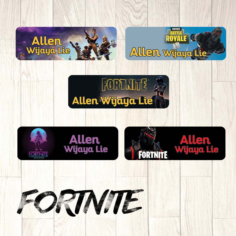 

STIKER LABEL NAMA FORTNITE