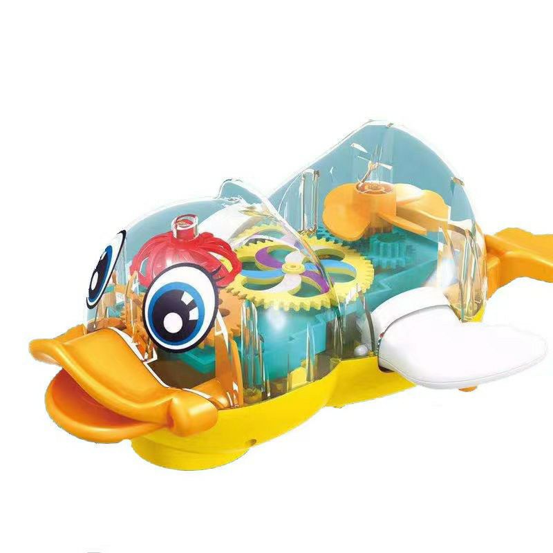 [tma] Gear Duck / Mainan Anak Bebek Transparant Bergerigi Bebek Berjalan Lampu Dan Musik