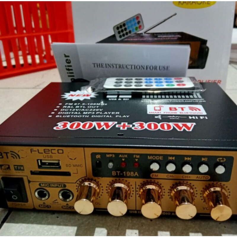 COD power Amplifier/Amplie Fleck F-198A Amplie Bluetooth Murah