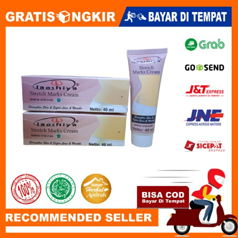 LAOSHIYA CREAM STRETCHMARKS Krim Penghilang Stretch Marks 40 ml Original BPOM