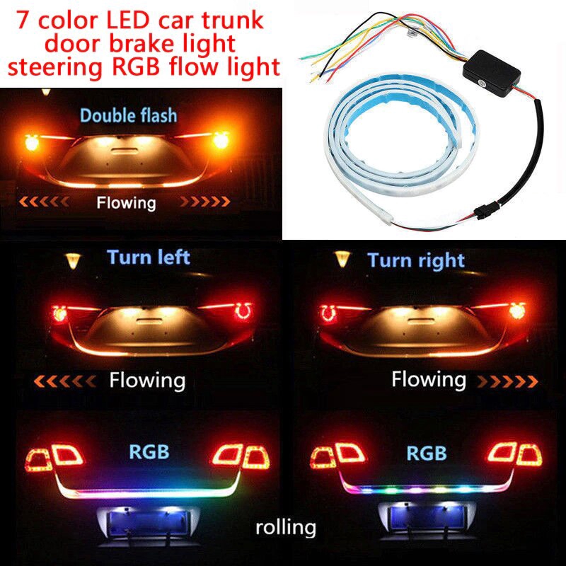 Lampu LED Bagasi Tail Trunk Running DRL Pintu Belakang Mobil DRL RGB 12V 1.2M