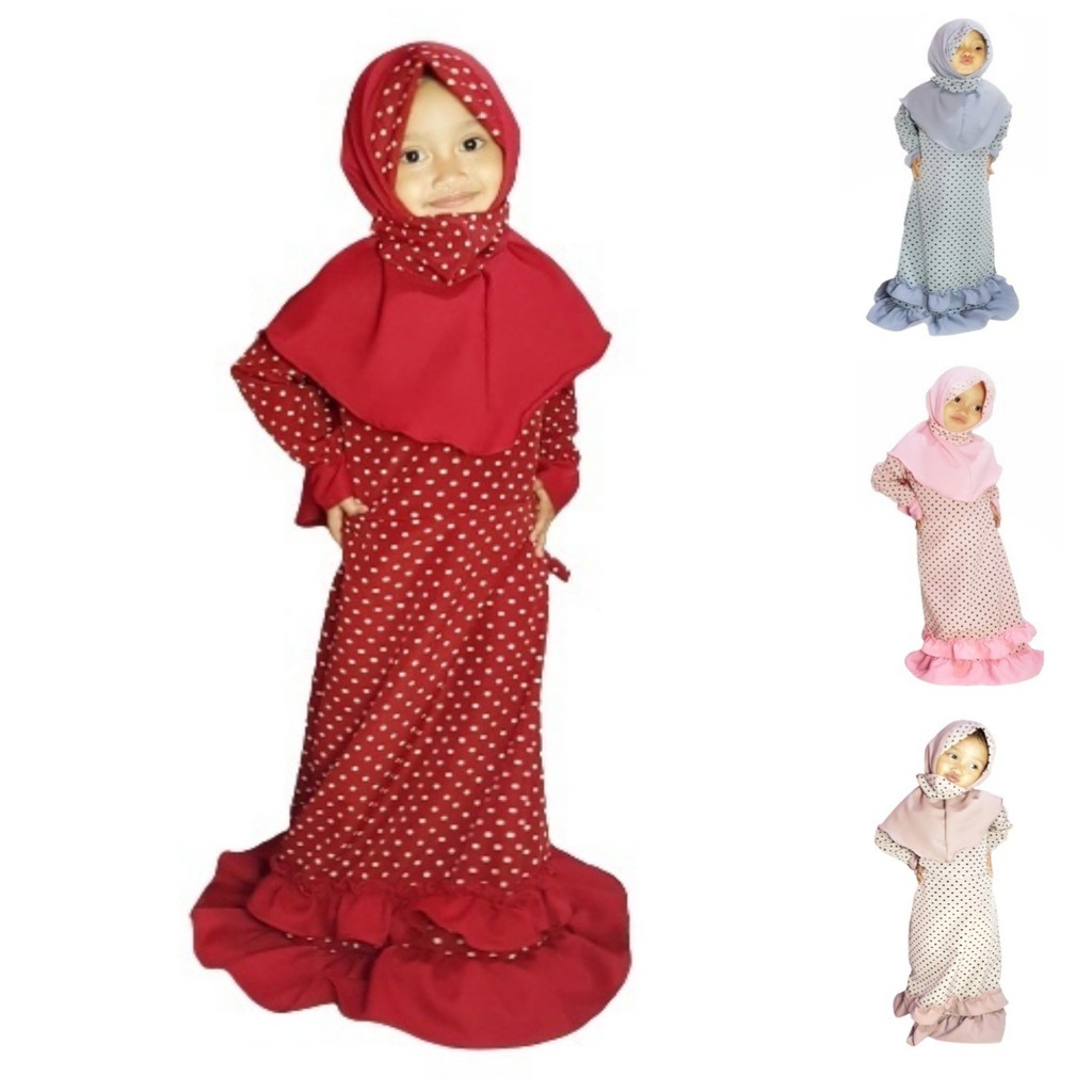 Gamis Anak Perempuan Baju Muslim Anak Perempuan Motif Lucu Usia 2-12 Tahun