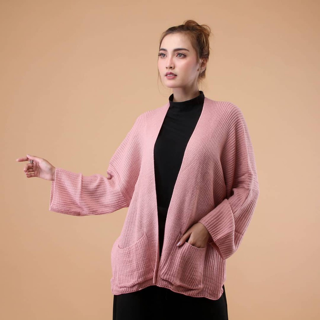Original Diaz cardy big size jumbo fit L to XXXL real pic 1000% Bahan Rajut Tebal lembut Berkualitas-pink