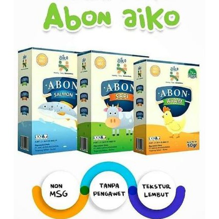 Aiko Abon Ayam / Sapi / Salmon untuk Mpasi 50 gr Halal, Non MSG