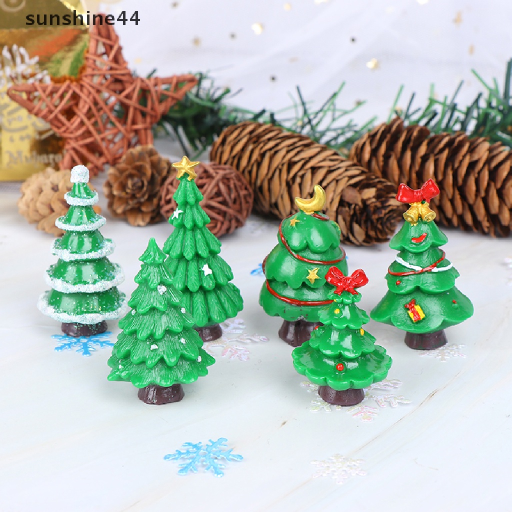 Sunshine Miniatur Pohon Natal Bahan Resin Untuk Dekorasi Taman Peri