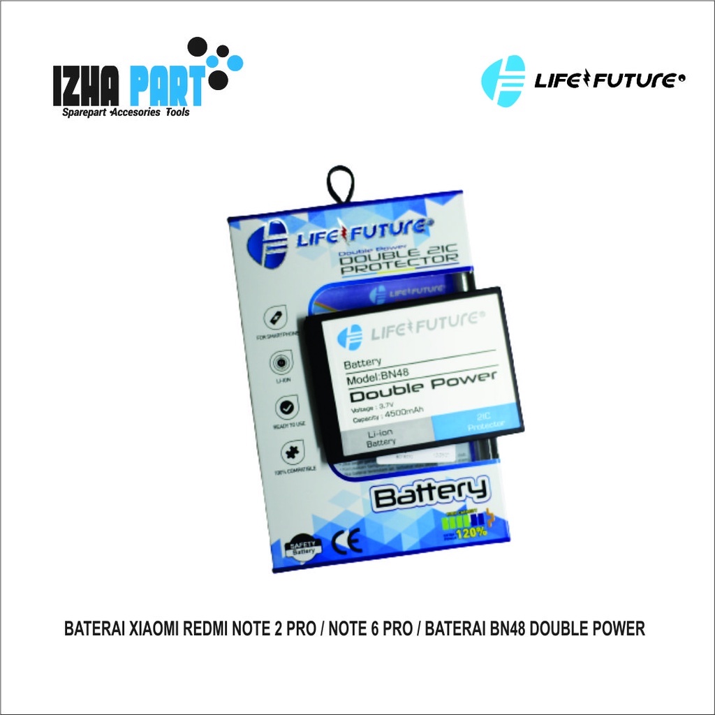 Baterai Xiaomi Redmi Note 2 Pro / Note 6 Pro / Baterai BN48 Life Future Berkualitas