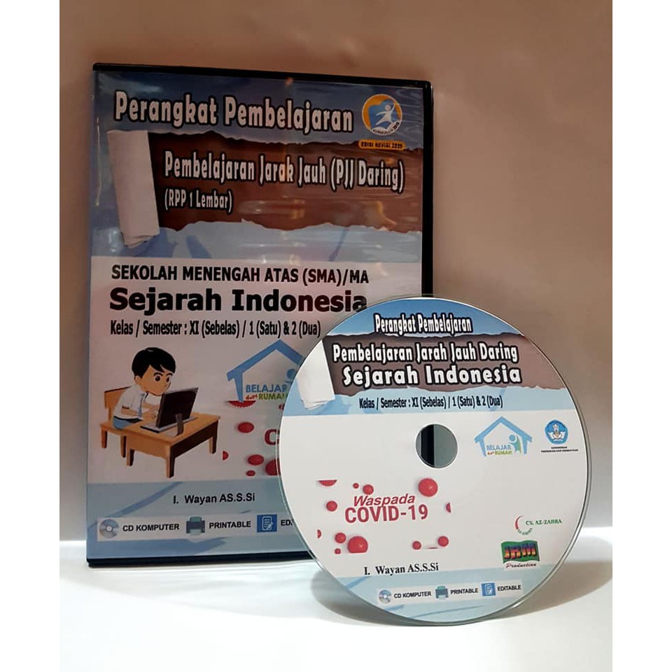 CD RPP 1 lembar Daring dan Luring/tatap muka,SMA,Mapel Sejarah Indonesia, Kelas 10, 11, 12, 2Semester