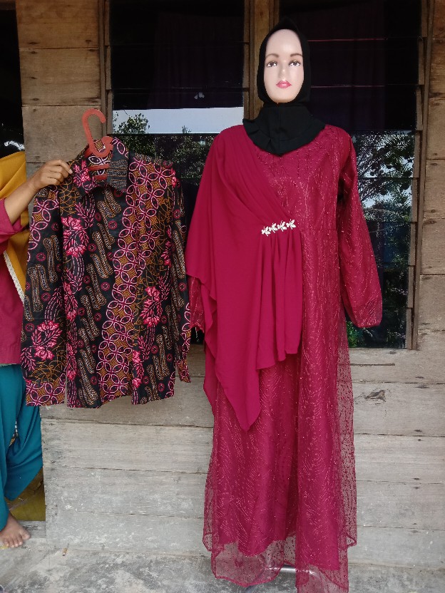 Spesial Promo New Collection | Nyk Batik - Batik Couple Kresna Slendang Payet Homemade Maron