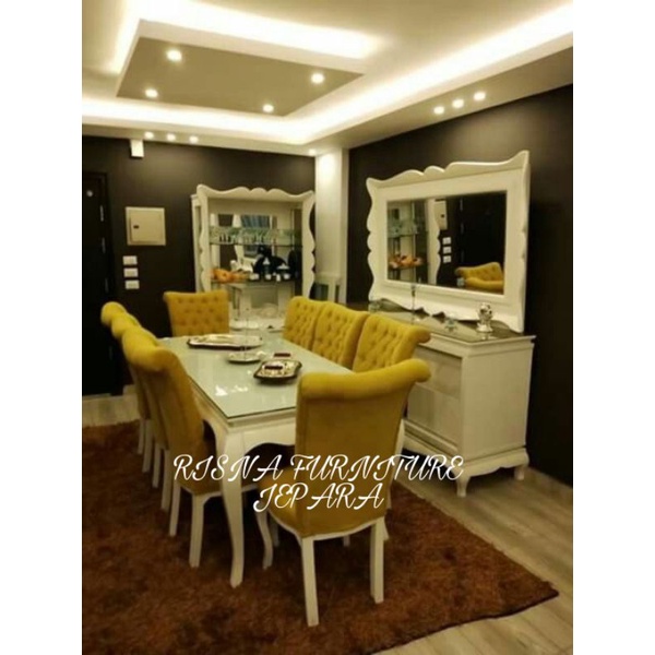 MEJA MAKAN 8 KURSI DUCO/SET MEJA MAKAN 8 KURSI
