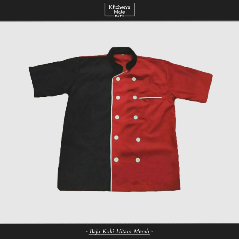 Baju Koki Hitam Merah