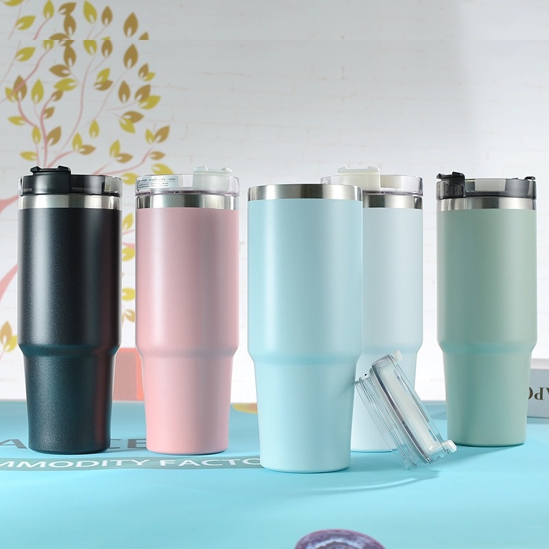 ELFYDO - BTL006 Botol Minum Tumblr Termos Sedotan Aluminium Tahan Panas Dingin Drinking Bottle