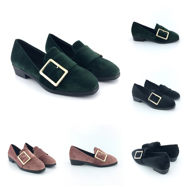 BJS668 - BLACK/GREEN/PINK - Sepatu Slip On Suede Wanita Cantik SEPATU KERJA FORMAL PESTA WANITA HIGH HEELS SEPATU SANDAL SELOP SLOP HAK FASHION IMPORT TERMURAH TERLARIS TERBARU BAGSTORE JAKARTA JSS668