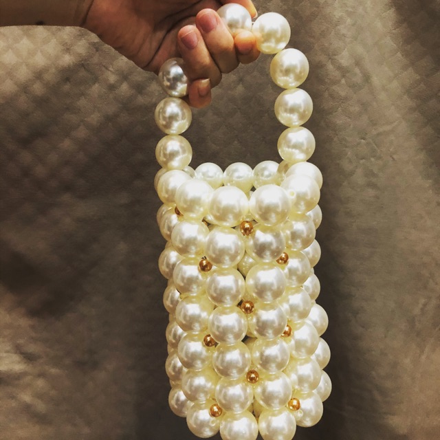 

Tas pesta tabung mutiara besar. Handmade. Buatan tangan