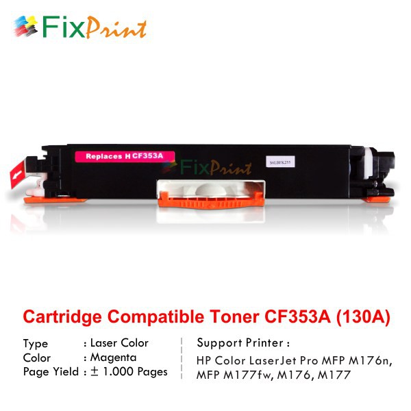 Cartridge Toner Compatible HP 130A CF350A CF351A CF352A CF353A Printer LJ Pro 100 MFP M176n M177fw