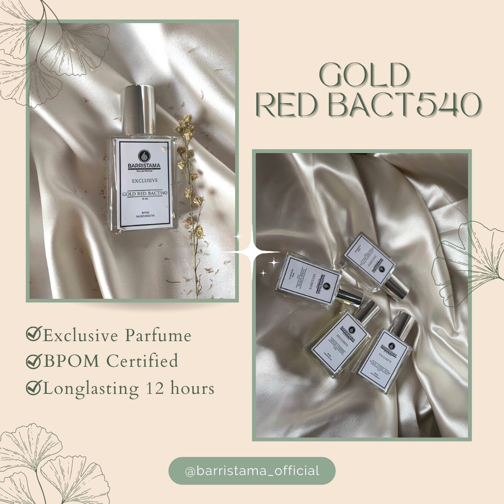 BARRISTAMA Gold Red Bact540 Parfume - Inspired by Red Baccarat - BPOM