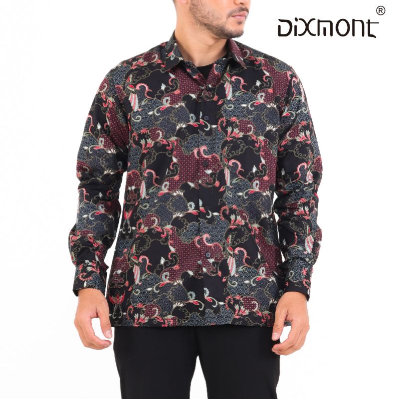 Dixmont Kemeja Pria Batik Panjang Hem BL00921