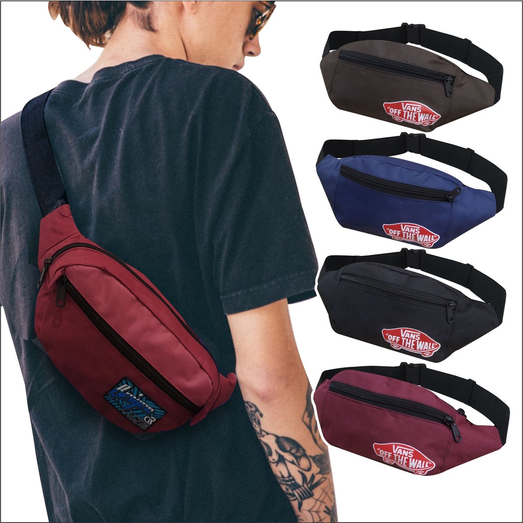 Pege 8851 - Tas Selempang Pinggang Waistbag Pria Model Oval Slingbag Pria Kasual Polos Keren