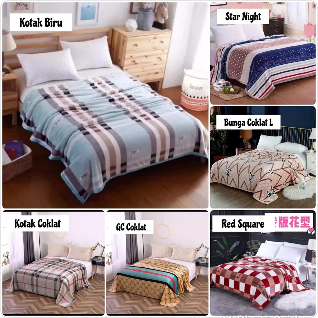 Selimut Bulu Halus 140x190 Motif Dewasa Aesthetic Blanket Termurah Terlaris Berkualitas New Arrival-1