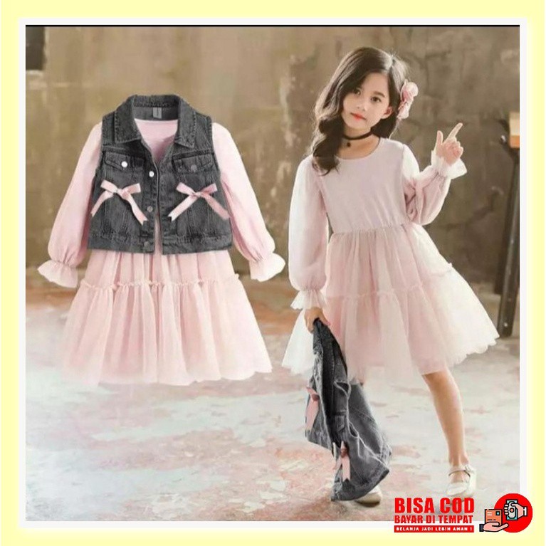 Kekinian Gaun pesta anak dress anak perempuan 5 6 7 tahun mewah cantik elegan princess ultah modern 