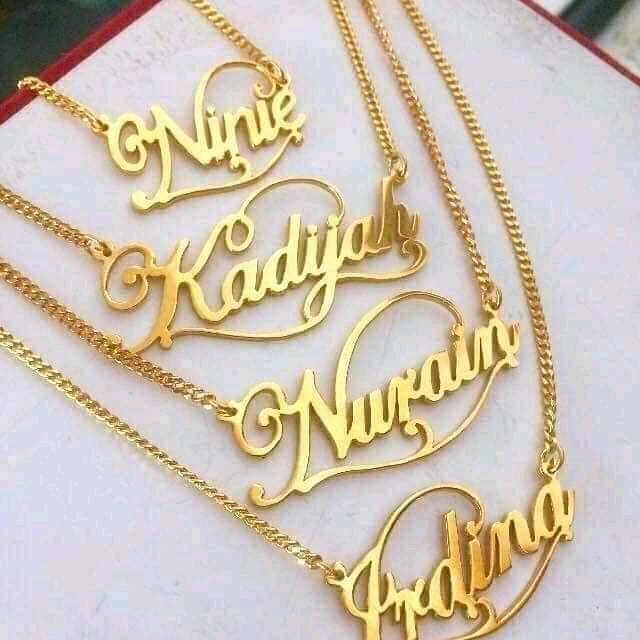 Kalung Nama Wanita Anak/Dewasa Cantik. Bisa Pake Nama Sendiri.