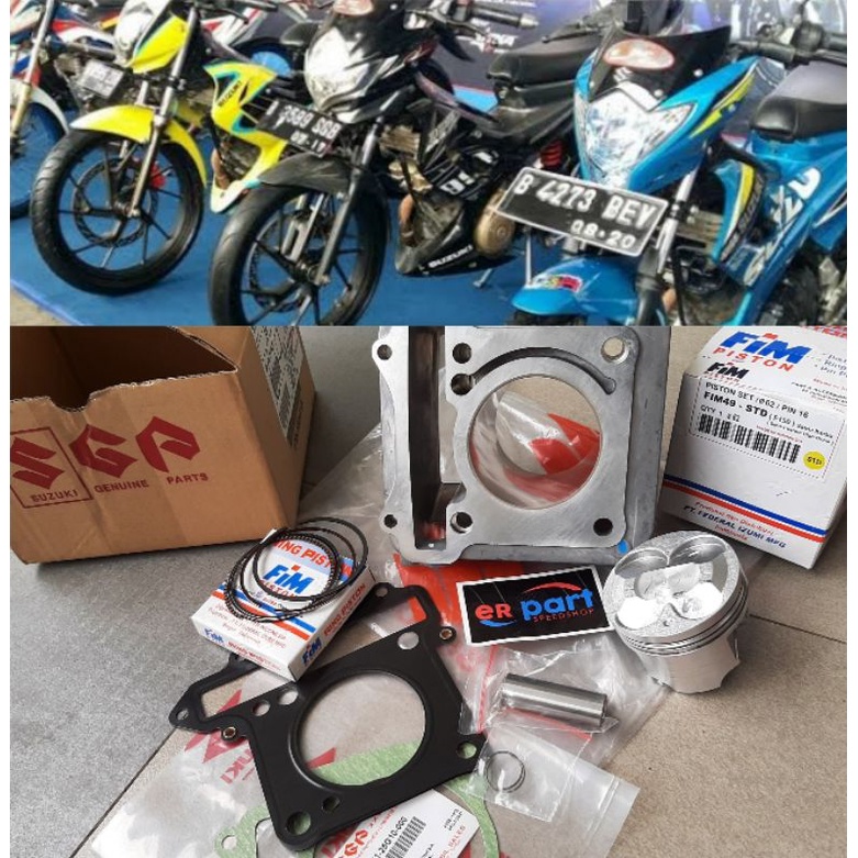 Blok cylinder seher piston satria Fu raider 150 karburator
