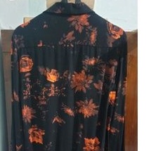 kemeja h&m flower rose