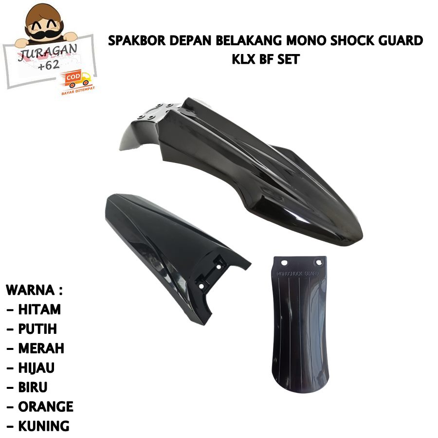 SPAKBOR SET KLX BF BIG FOOT 150 250 DTRACKER DEPAN BELAKANG COVER LUMPUR MONOSHOCK D TRACKER