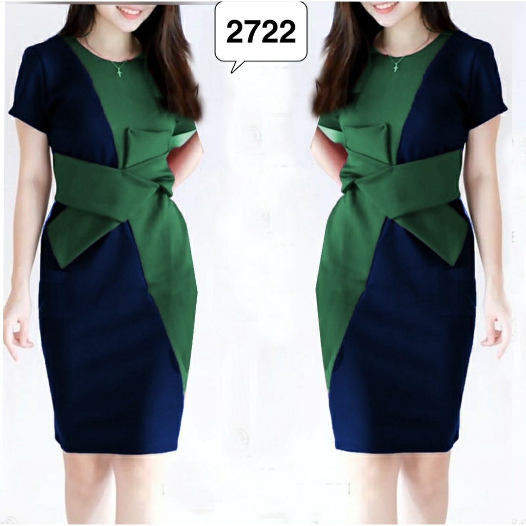 [HNFK] Dress Twotone Import / Dress / Dress Wanita / Dress Wanita Korea / Casual Dres