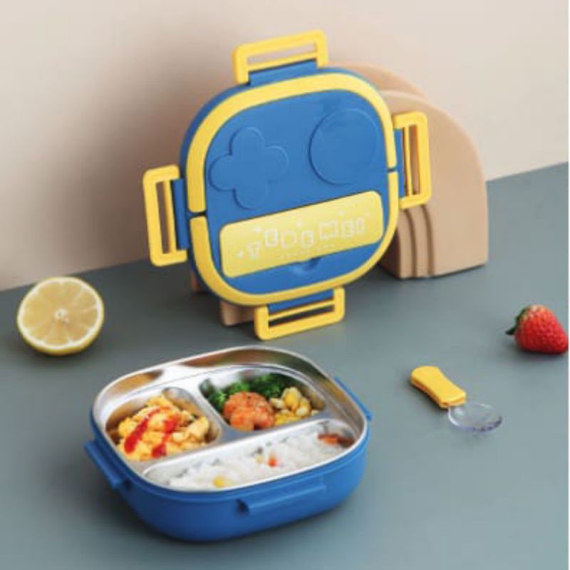 Kotak makan anak stainless 304/lunchbox stainless 3sekat