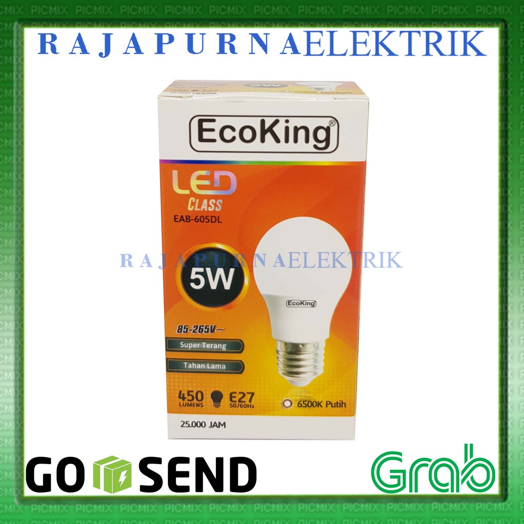 LAMPU LED 5W - 5 watt ECOKING SUPER TERANG - TAHAN LAMA