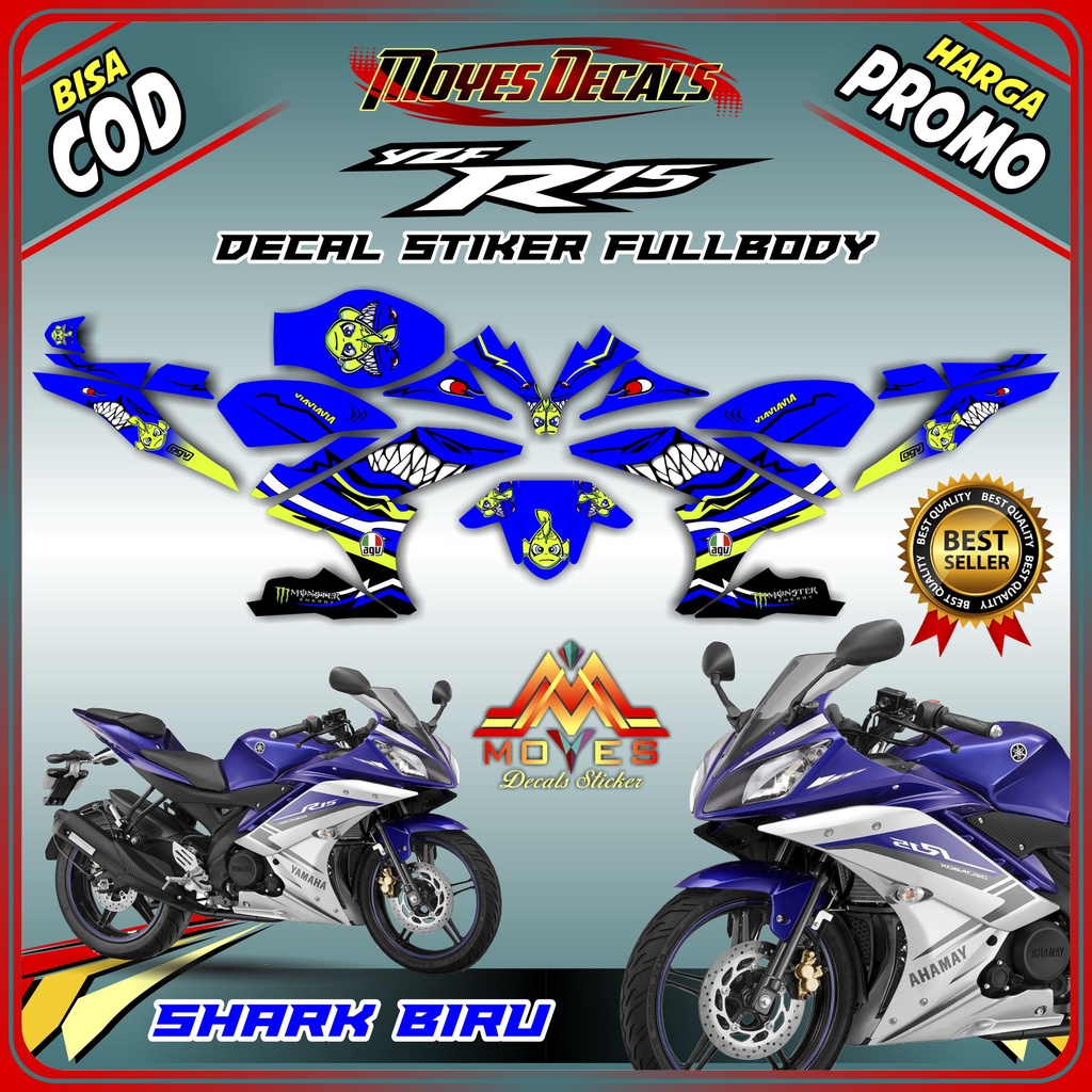 Decal Yamaha R15 V2 old full body biru full body motor r15 v2 - Decal Stiker Full Body Motor Yamaha 