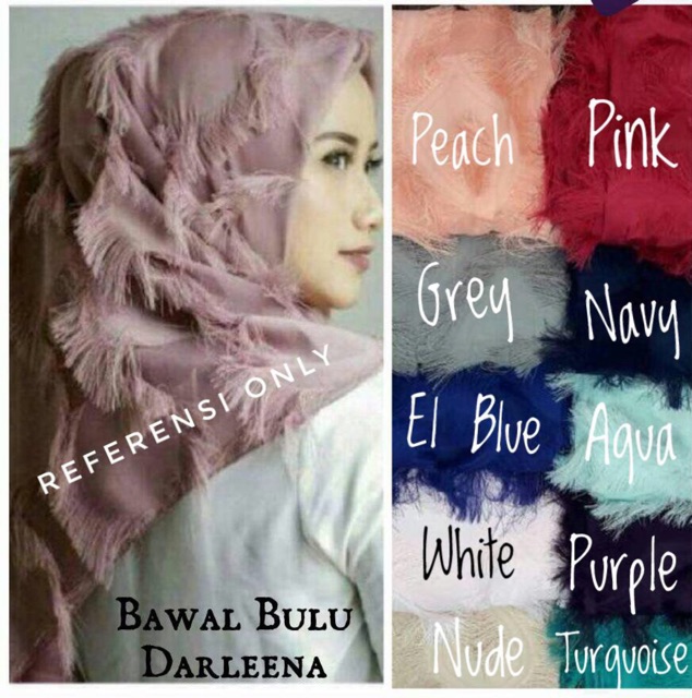 JILBAB BAWAL SQUARE BULU PEACOCK