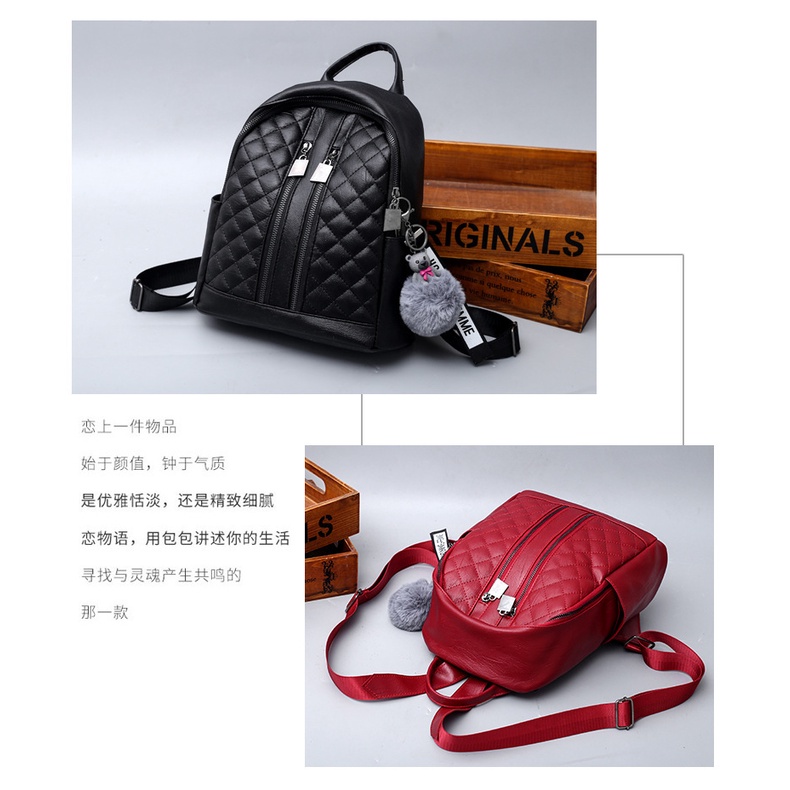 AND / COD / Tas Ransel Wanita Import Tas Punggung Wanita Motif Polos Tas Sekolah Perempuan Murah Backpack T246