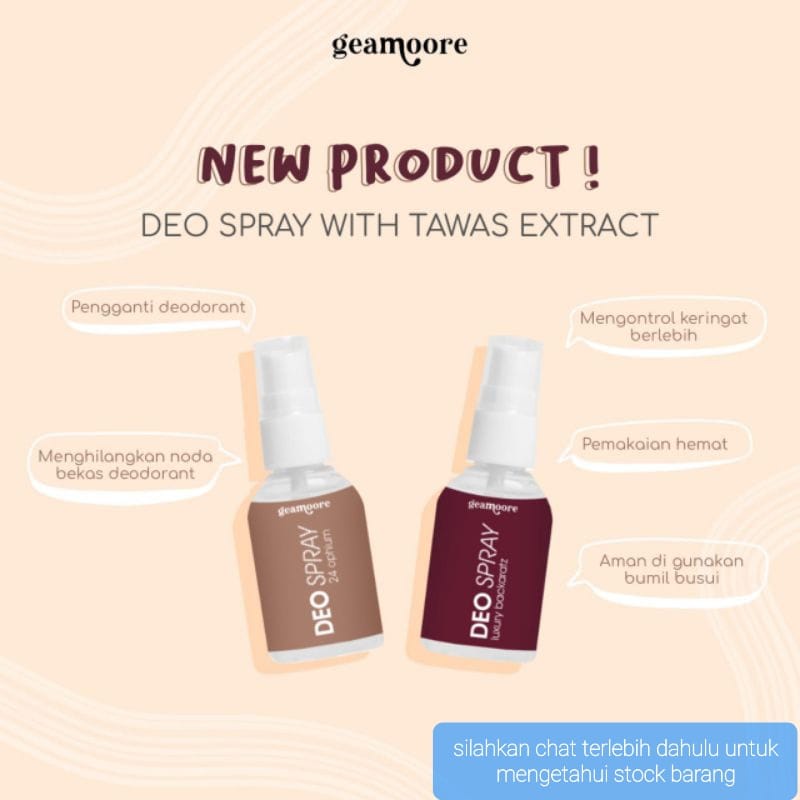 GEAMOORE DEO SPRAY DEODORANT SEMPROT KETIAK 30ML WITH TAWAS EXTRA