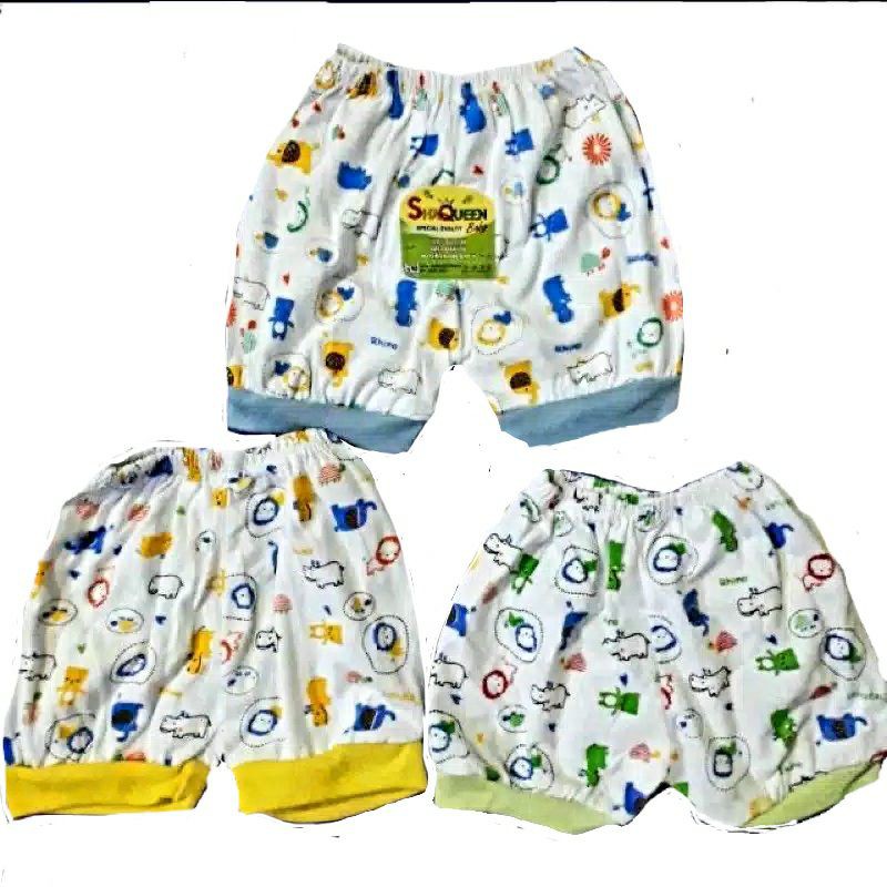 Celana pendek bayi motif shaqueen 6pcs SNI