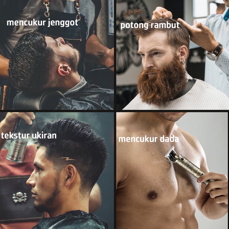 [BISA COD] Alat Cukur Rambut Elektrik / Professional Hair Trimmer Budha Mesin Clipper Rambut Men Care Beauty