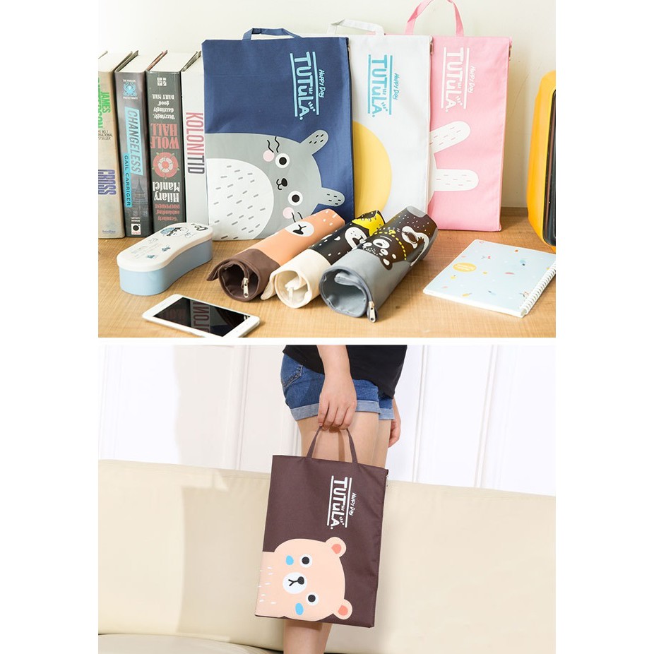 

Ennwen PF01 Creative Fun Print Portable A4 file Storage pouch bag / Tempat Buku Alat Tulis