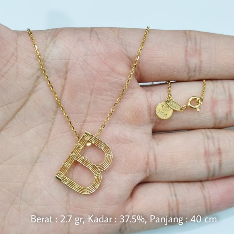 Kalung Emas Carendelano Alpha Bold Huruf B Kadar 375 (8K) - AL8