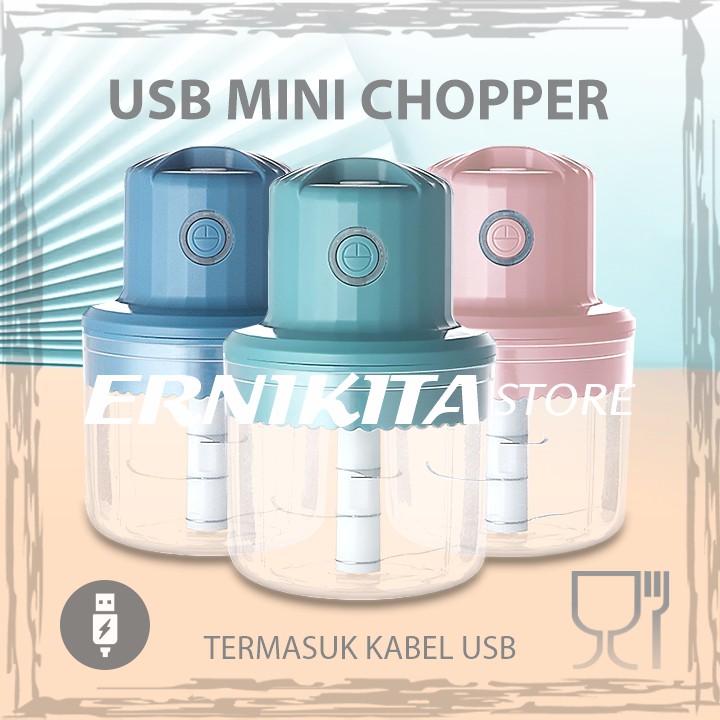 MINI BLENDER CHOPPER ELECTRIC USB - Perajang Bawang Bumbu Daging