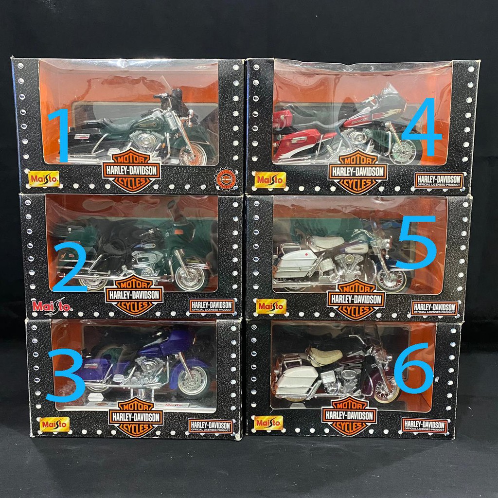 (6) Diecast Maisto Motor Harley Davidson Cycles Skala 1/18