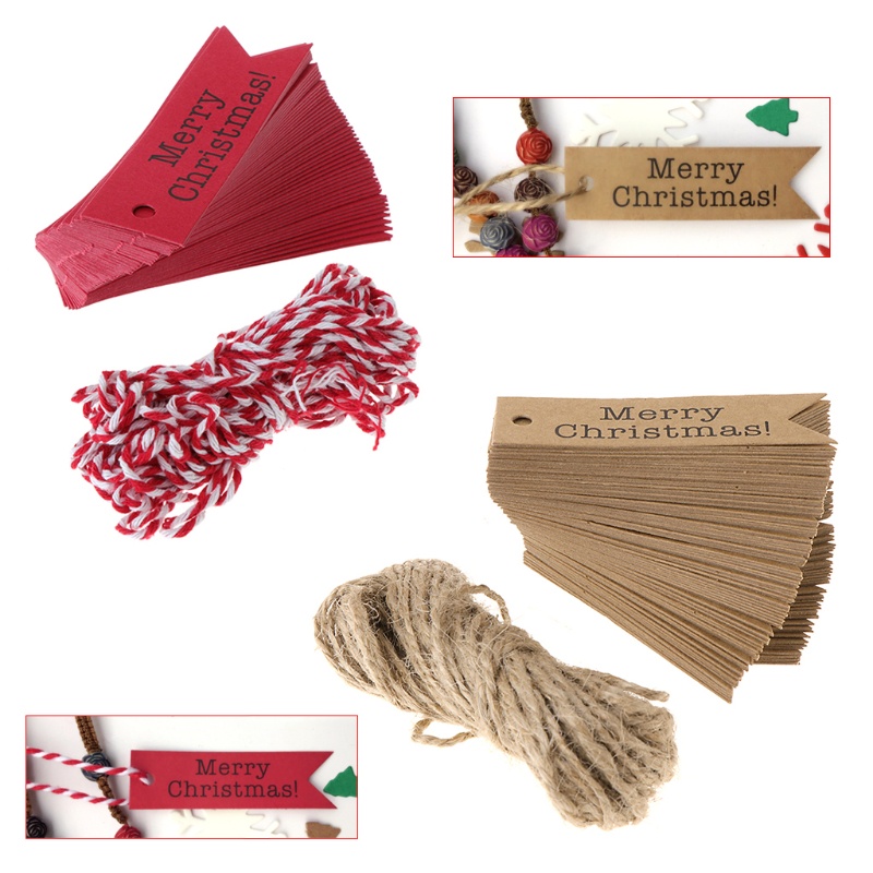 SIY  1 Set Merry Christmas Hang Tags Kraft Paper Drop DIY Clothes Gifts Package Label