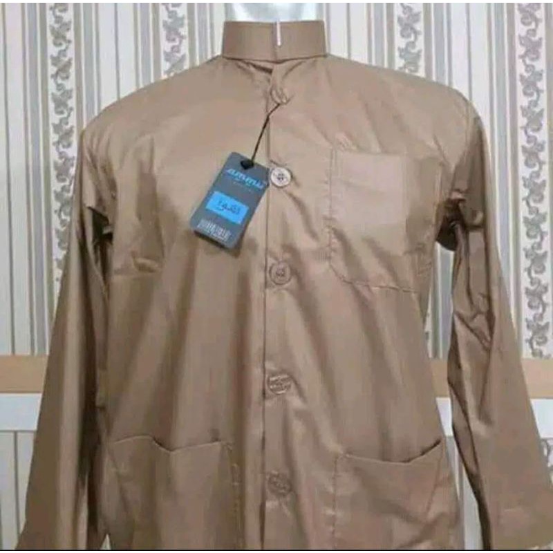 Termurah baju Koko ammu collection original model haibah ammu Coklat Khaky Koko habaib Koko taqwa