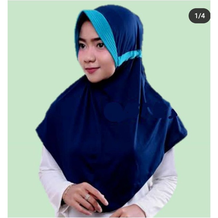 Jilbab/hijab instan serut kombinasi /jilbab serut Jokowi pet antem/ serut polos kombinasi 2 warna