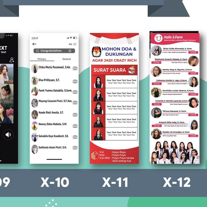 DISCOUNT  8.8 Banner Wisuda Custom Free Desain / X-banner Wisuda Free Desain [KODE 164]