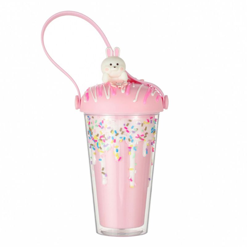 botol minum tumbler teddy bear rabbit animal sedotan