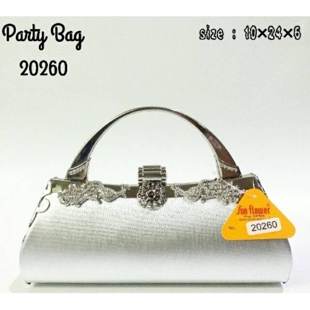 Tas pesta wanita sunflower termurah warna silver larty bags terbaru dan terlaris