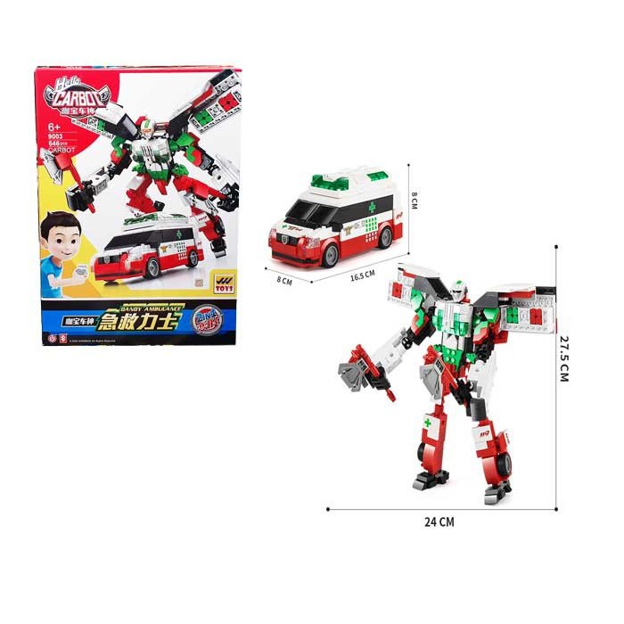 D'BEST -  BLOCK CARBOT 646PCS - 9003 MAINAN ANAK EDUKASI BLOK MOBIL JADI ROBOT